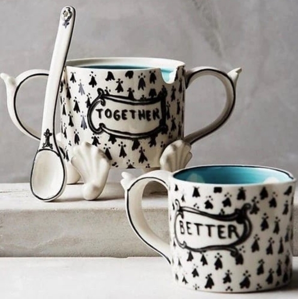 Molly Hatch Other - MOLLY HATCH Anthropologie 'Better Together' Ceramic Stacking Creamer/Sugar Set